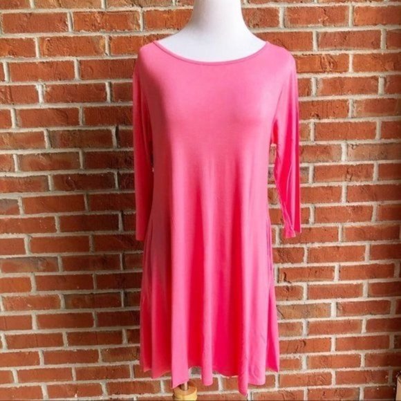 Dresses & Skirts - Lightweight Jersey Knit Dress Tunic 3/4 Sleeve